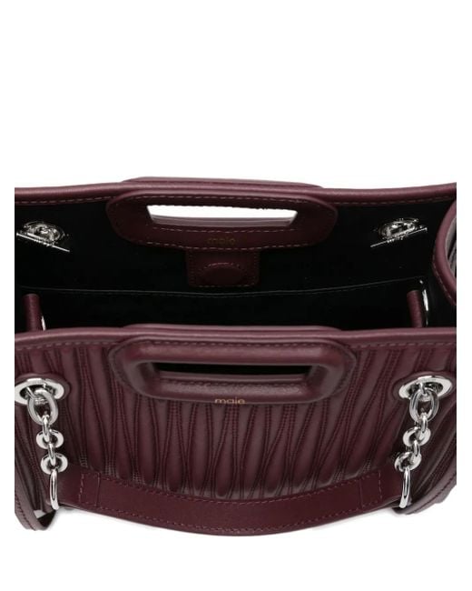 Bolso shopper acolchado Maje de color Purple