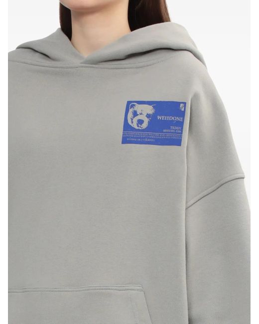 Sudadera con capucha y estampado gráfico we11done de color Gray