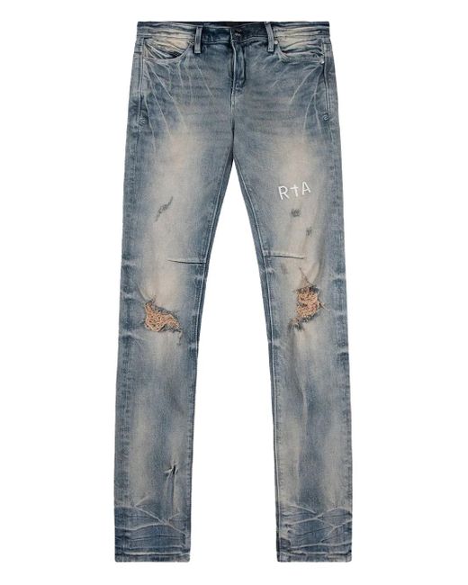 メンズ RTA Clayton Distressed Bootcut Jeans Blue