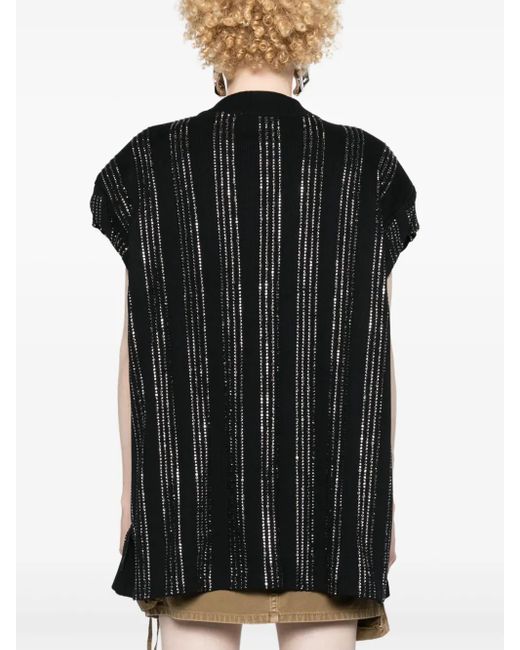 The Attico Black Laurie T-Shirt With Decoration