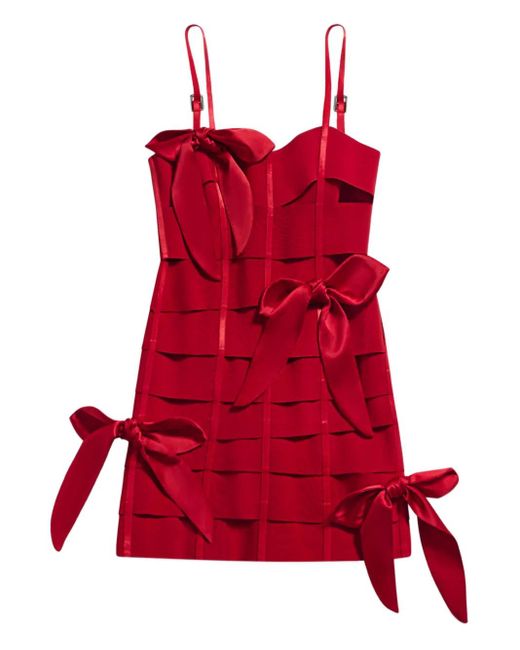 Vestido corto ceñido Area de color Red