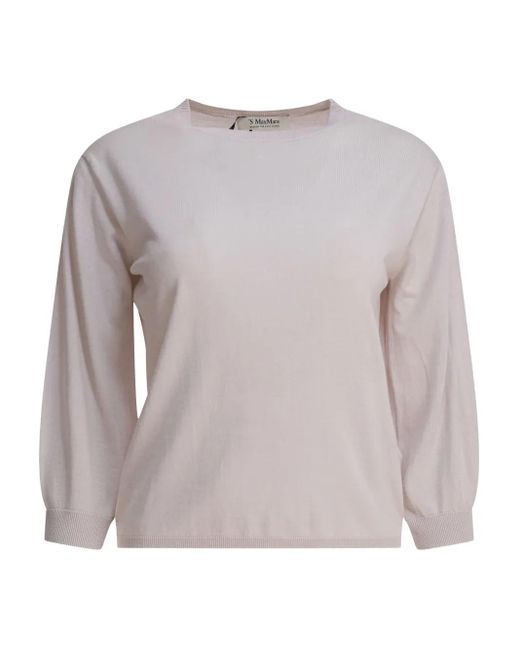 Jersey De Lana Con Cuello Redondo Max Mara de color Gray