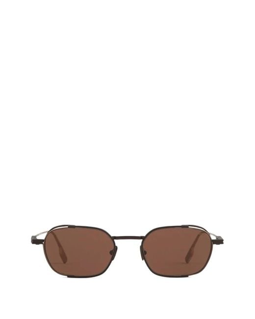 Zegna Black Lunettes De Soleil À Monture Ovale for men