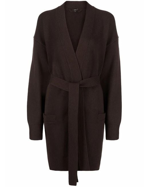Joseph Black Long Belted Wool Cardigan