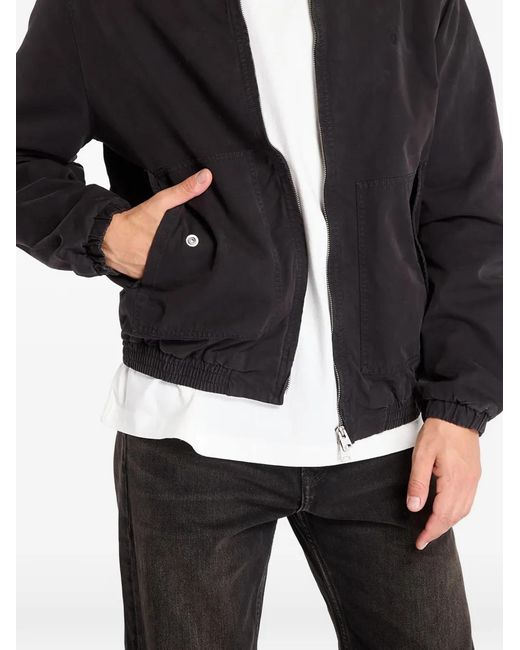 AllSaints Black Holman Ramskull Zip-Up Elasticated-Hem Jacket for men