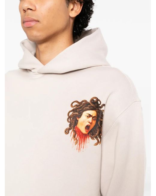 Melt White Graphic-Print Hoodie for men