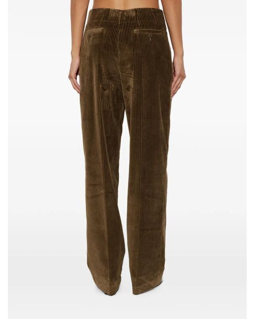 Etro Brown Corduroy Pleated Trousers
