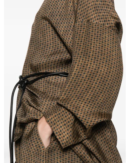Uma Wang Natural Tate Geometric-Pattern Shirt
