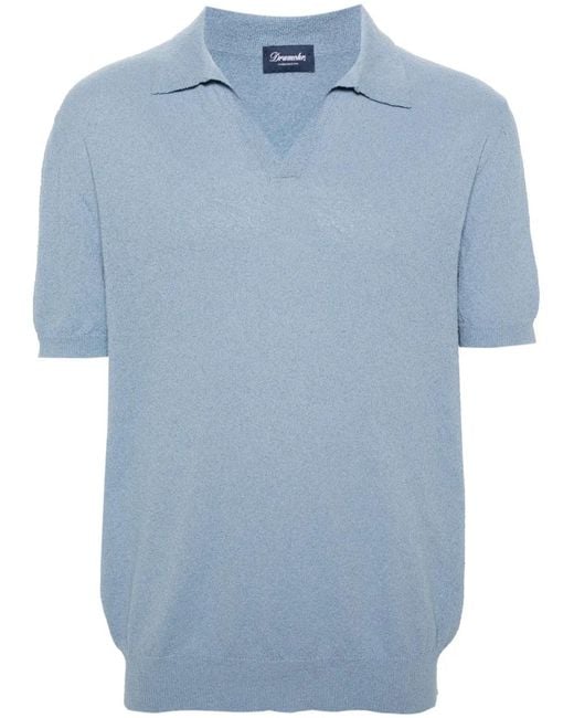 Drumohr Poloshirt Met Split in het Blue voor heren