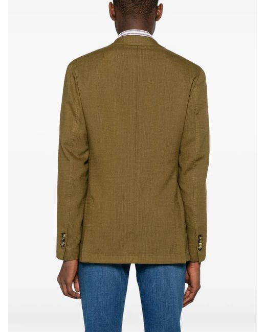 Lardini Green Notched-Lapels Single-Breasted Blazer for men