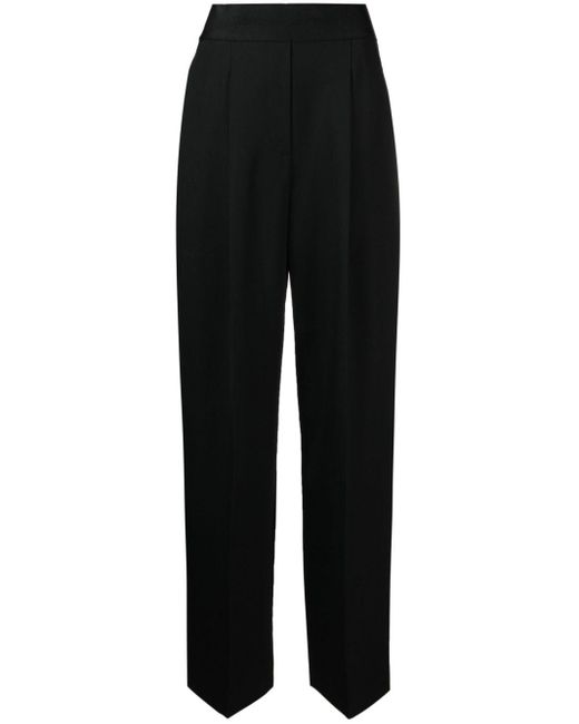 Alexander Wang Black Pleated Wool Tailored Trousers