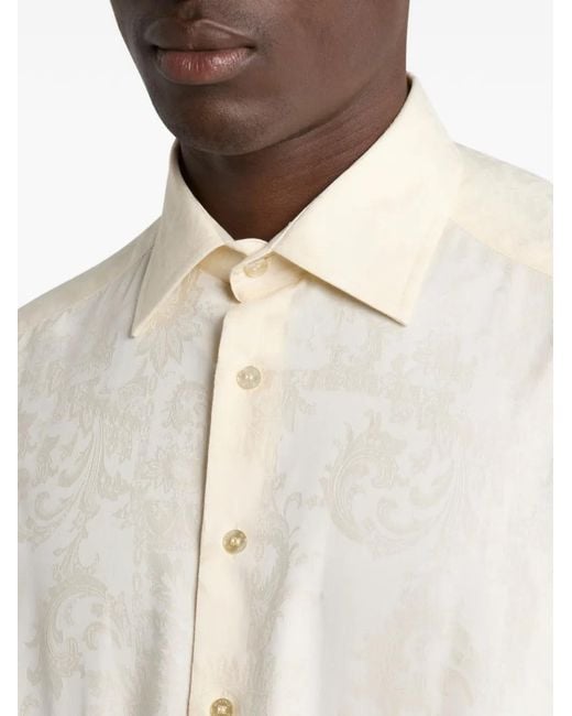 Etro White Paisley Jacquard Shirt for men