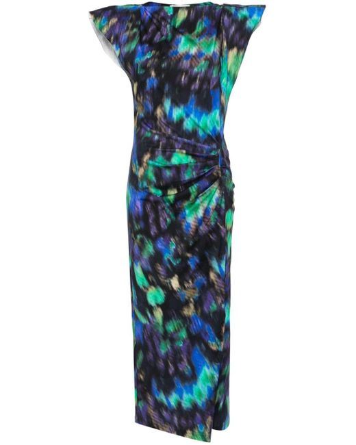 Isabel Marant Blue Nadela Abstract-print Maxi Dress