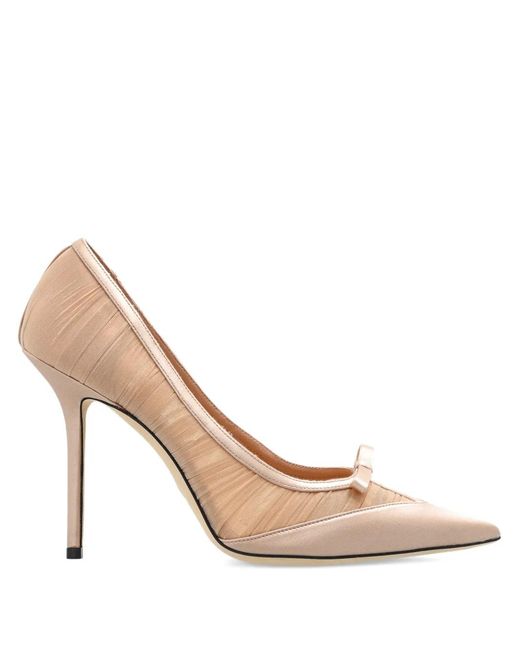Jimmy Choo White Love Bow Mesh 85 Pumps