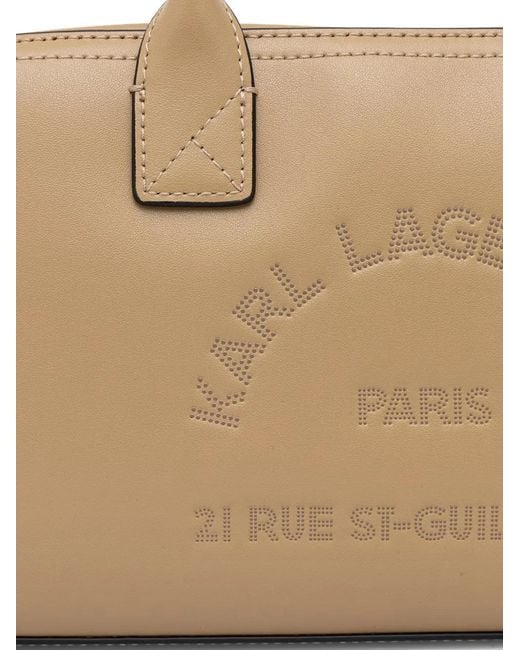 Karl Lagerfeld Natural Perforated-Logo Tote Bag