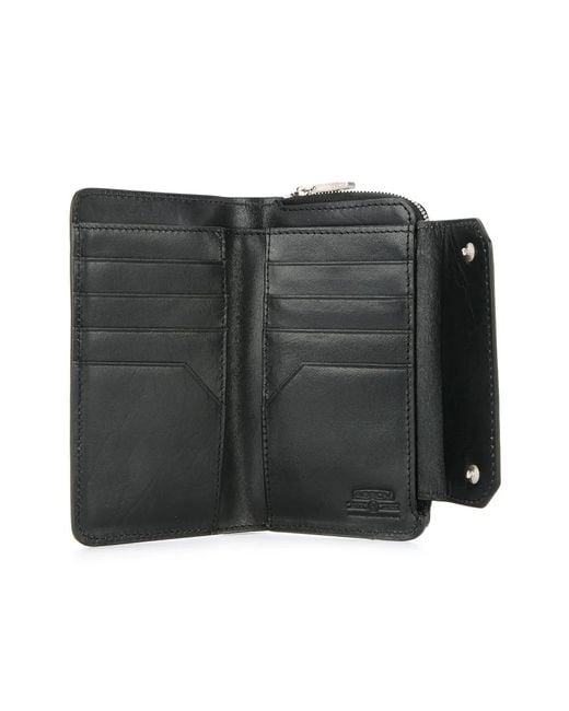 As2ov Black Front Flap Wallet for men