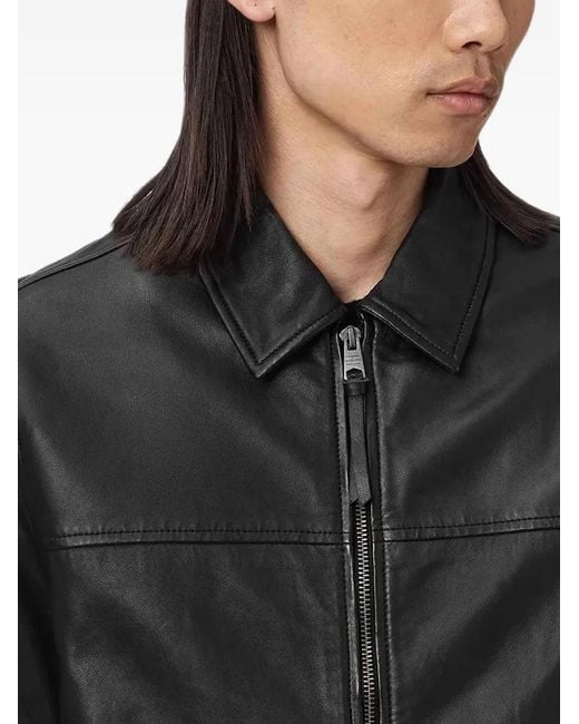 AllSaints Black Rashford Leather Jacket for men