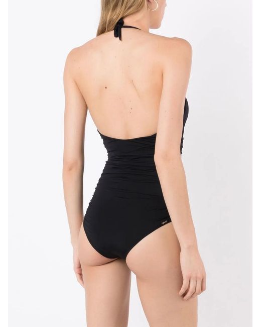Amir Slama Black Self-Tie Halterneck Swimsuit