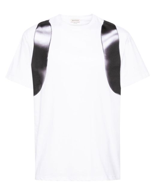 Alexander McQueen White Photograph-print Cotton T-shirt for men