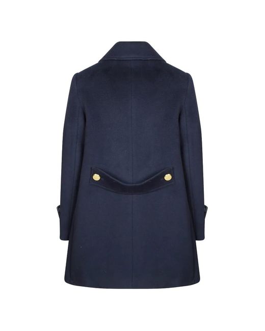 P.A.R.O.S.H. Blue Button-Up Wool Coat