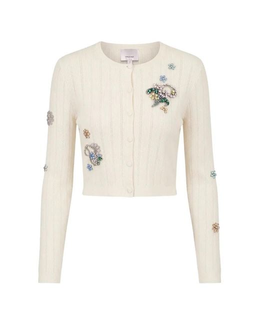 Cinq À Sept White Allison Ribbed Cardigan