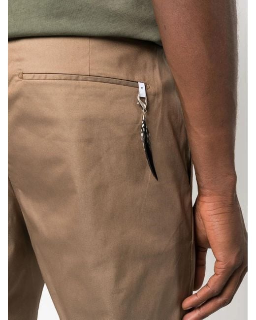 PT Torino Natural Logo-Plaque Tailored Trousers for men