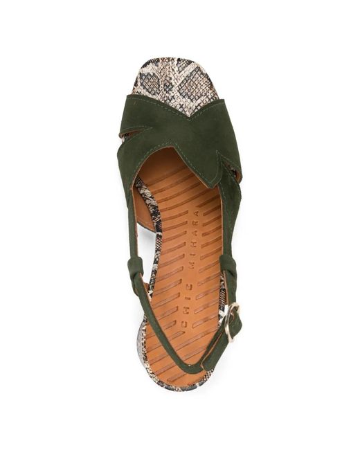 Chie Mihara Metallic Suede Sandals