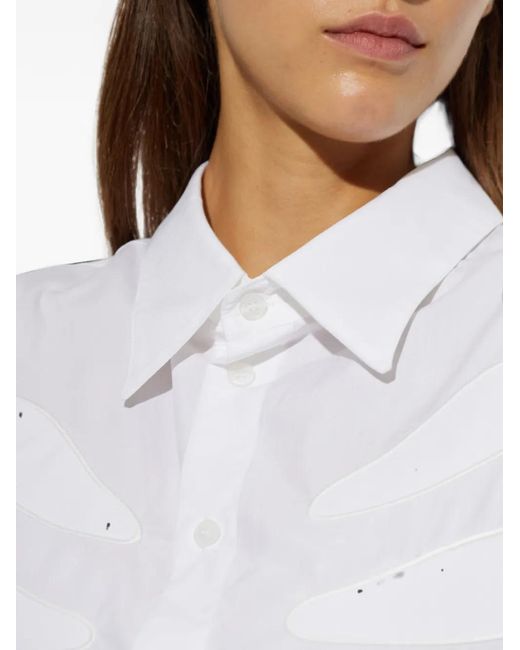 AVAVAV White Embroidered Oversize Shirt