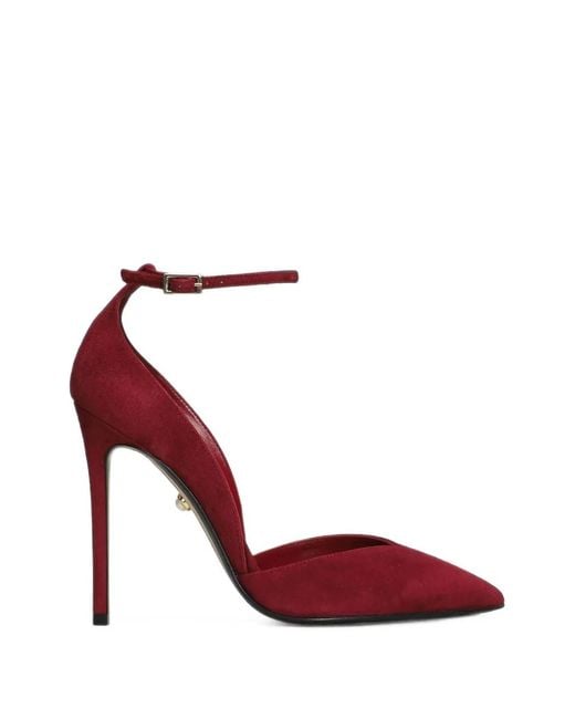 ALEVI Red Camilla Pointed-Toe Ankle-Strap Pumps