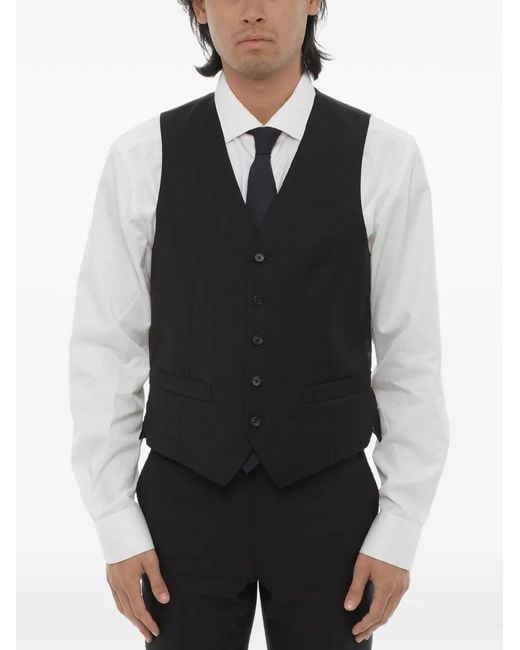 Corneliani Black Single-Breasted Waistcoat for men