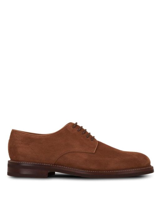 Brunello Cucinelli Brown Suede Lace-up Shoes for men