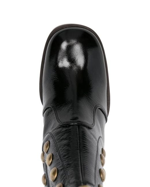 Chie Mihara Black 75Mm Embellished Block-Heel Ankle Boots