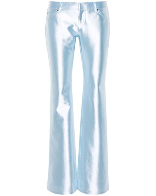 Pantalon en satin à coupe évasée ROTATE BIRGER CHRISTENSEN en coloris Blue