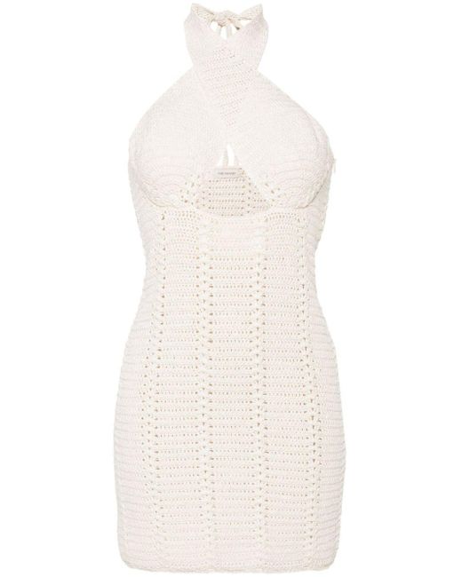 The Mannei White Crochet-knit Dress