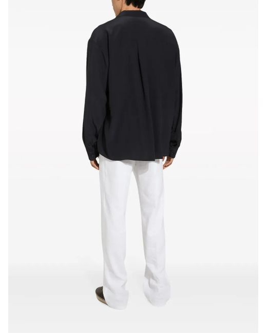 Dolce & Gabbana Black Wrap Silk Shirt for men