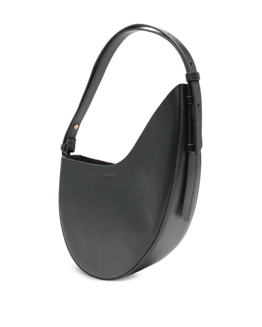 Soeur Black Crescent Leather Shoulder Bag