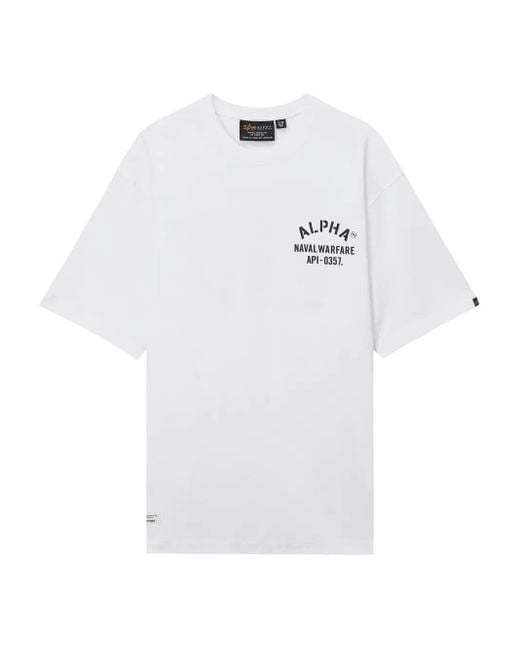 メンズ Alpha Industries グラフィック Tシャツ White