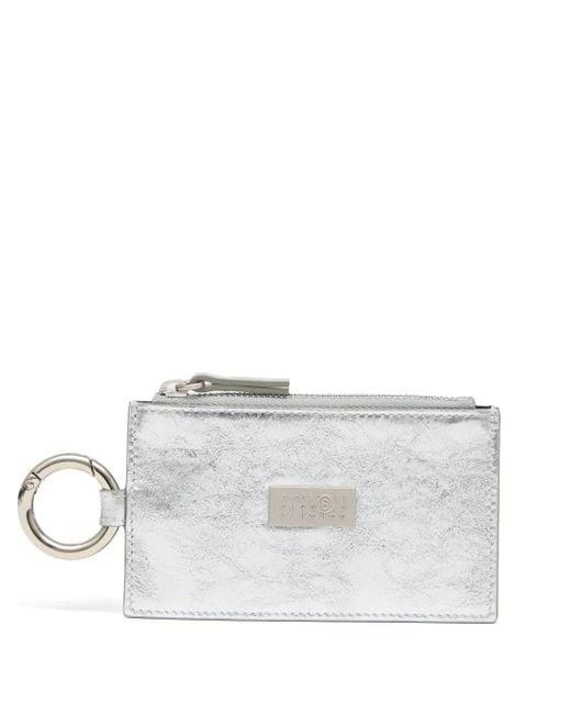 MM6 by Maison Margiela White Zip-Ring Wallet