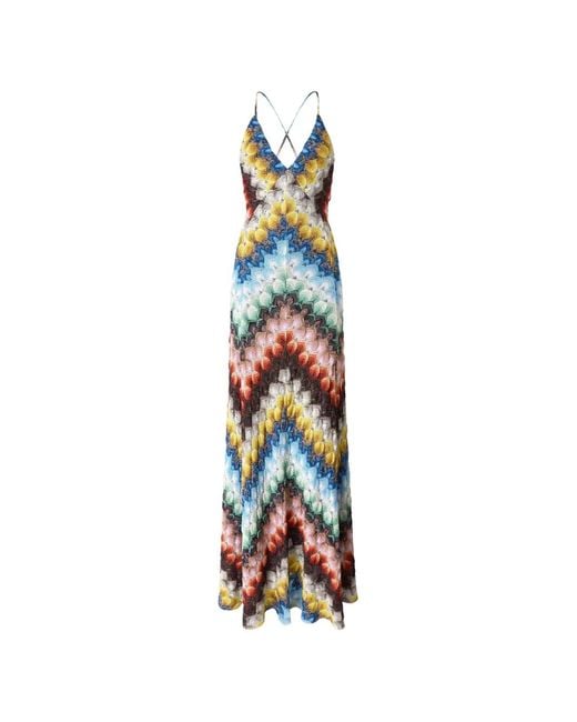 Missoni White V-Neck Maxi Dress