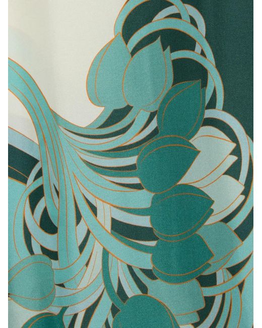 LaDoubleJ Green Fringed Floral Dress