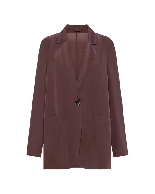 Seventy Purple Single-Breasted Notched-Lapels Blazer