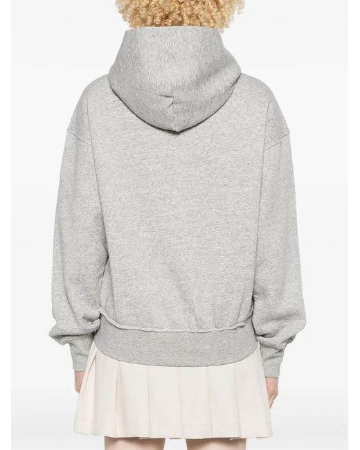 Champion Gray Embroidered-Logo Hoodie