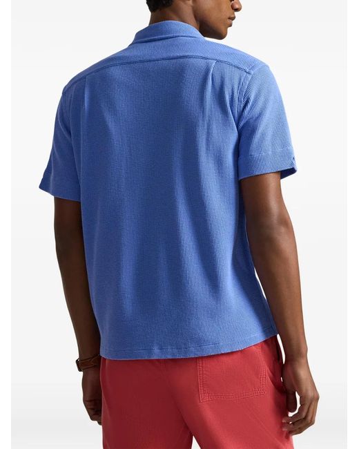 Polo Ralph Lauren Blue Waffle-Knit Shirt for men