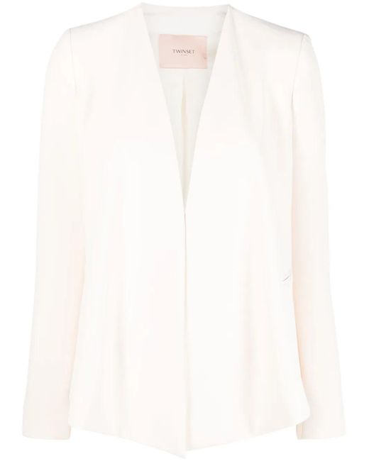 Twinset White Open-Front Blazer