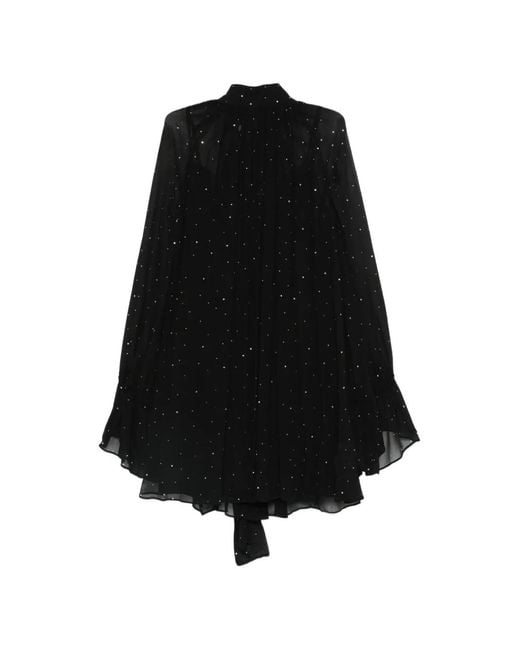 Staud Black Robe Courte Roux À Détail Noué