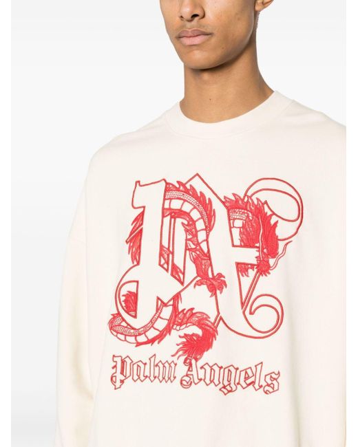 Palm Angels Sweatshirt mit Drachen-Monogramm in Pink für Herren