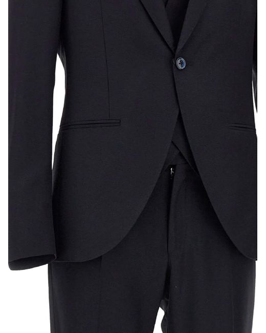 Corneliani Black Single-Breasted Suit for men