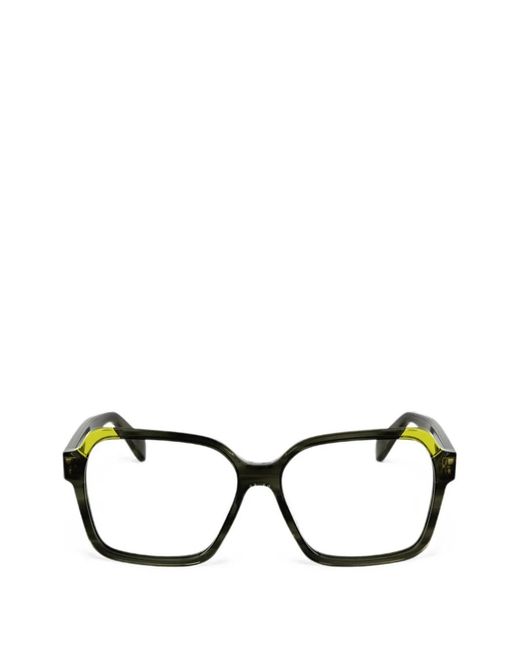 Longchamp Black Striped-Pattern Square-Frame Glasses