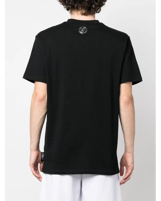 Philipp Plein Black Logo Tiger-Print T-Shirt for men