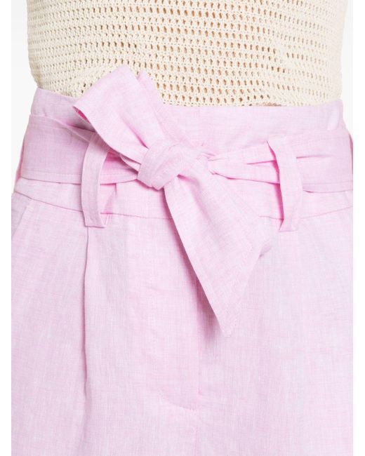 Peserico Pink Melierte Shorts aus Leinen
